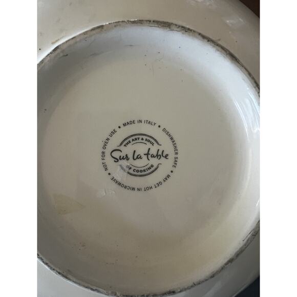 Sur La Table Figs Fruit Print 13” Serving Bowl 5” Tall Red White - Picture 2 of 2